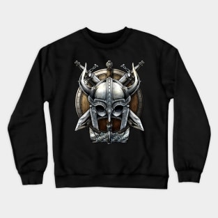 Nordic Warrior Viking Helmet and Swords Crewneck Sweatshirt